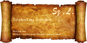 Szokolay Lóránt névjegykártya