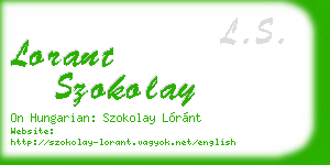 lorant szokolay business card